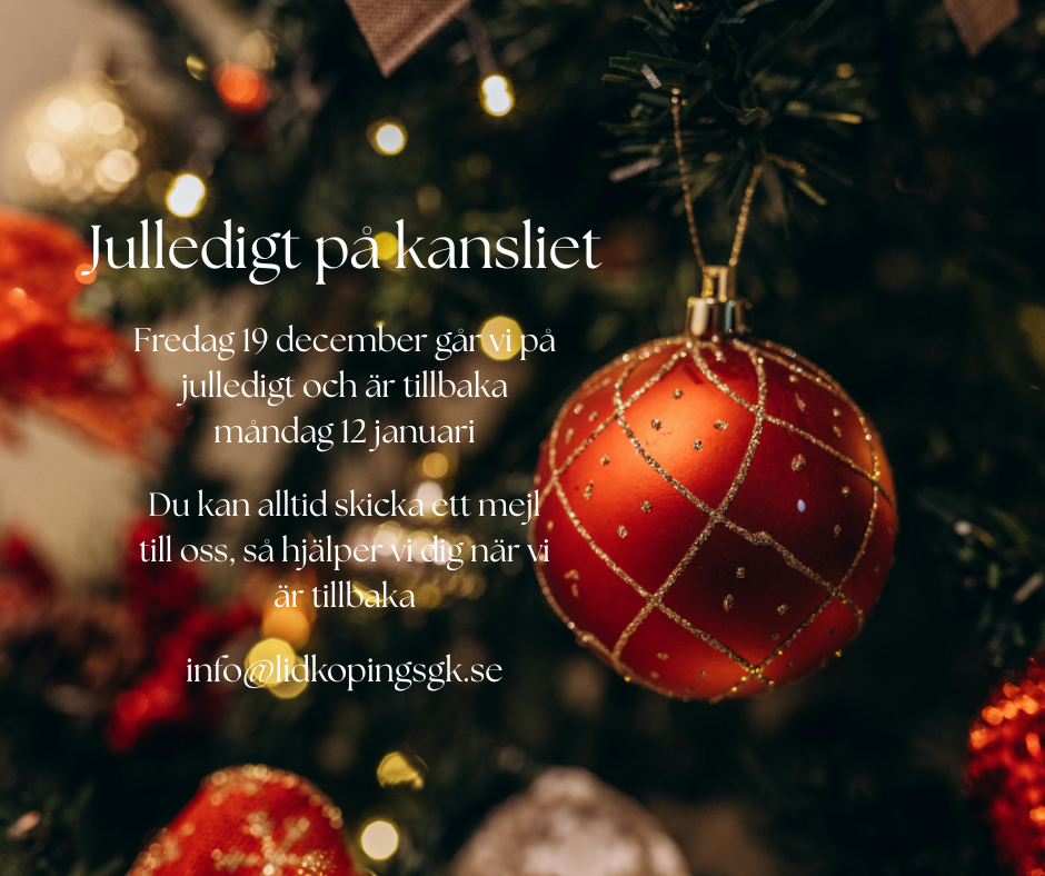 Fredag 19 december gar vi pa julledigt och ar tillbaka mandag 12 januari